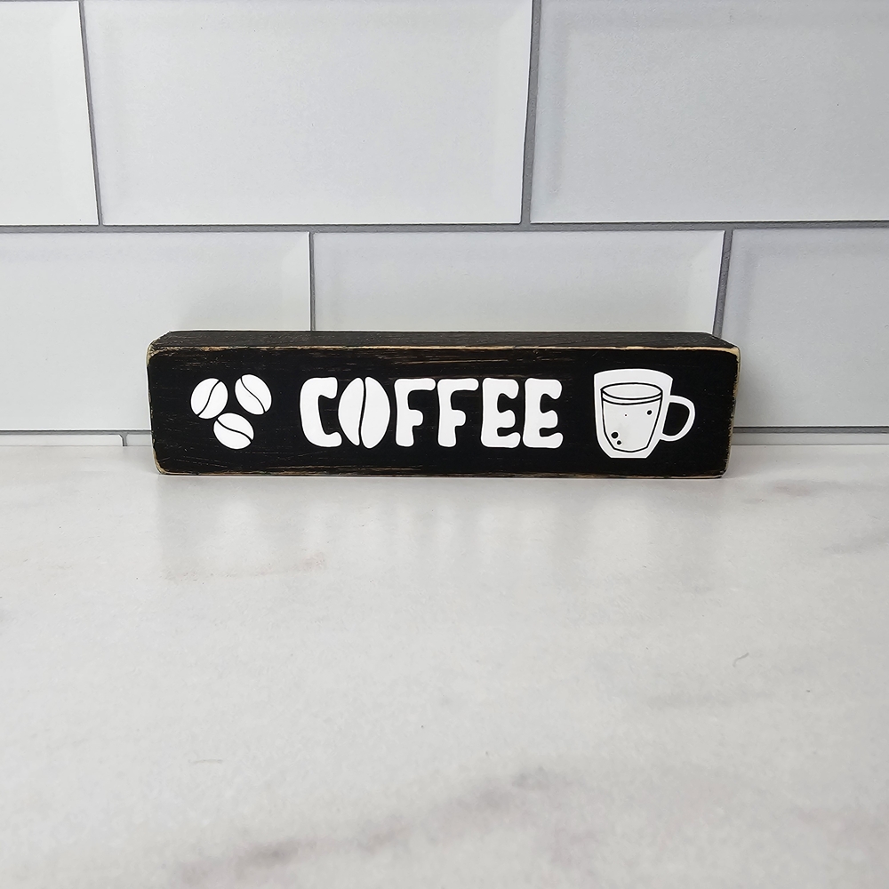 Black Coffee Kitchen Sign